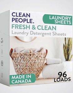 a box of clean people fresh and clean laundry detergent sheets