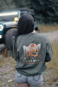 Your Ultimate Off-Road Apparel Unleash your inner beast with our Bronco Wilderness Built Wild sweatshirt. Crafted with an astoundingly soft 8.4 oz./yd² blend of 80/20 ringspun cotton and polyester, this sweatshirt is the epitome of comfort and durability. Our sweatshirts don't just talk the talk, they walk the walk. They feature a 2-end ringspun cotton face fleece, guaranteeing a soft, plush feel that's second to none. Plus, the classic fit and dropped shoulder design makes this the go-to appare Mountain Goat, Wild Adventures, The Wilderness, Shoulder Design, Charcoal Color, Military Green, Black Media, Off Road, Soft Plush