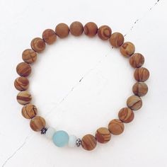 growth // amazonite and wood jasper beaded mala bracelet by Peacock & Lime Earthy Brown Beaded Bracelets With Gemstone Beads, Earthy Brown Beaded Bracelets For Meditation, Nature-inspired Brown Beaded Bracelets With Natural Stones, Earthy Brown Jasper Beaded Bracelets, Brown Agate Beaded Bracelets For Healing, Quiet The Mind, Jasper Bead Bracelet, Ancient Trees, Mala Beads Bracelet