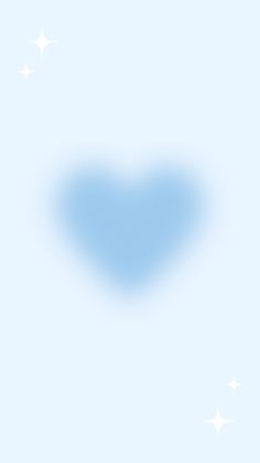 a blue heart shaped object with stars in the sky behind it on a light blue background