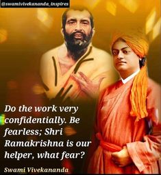 an image of two people with the caption do the work very confidently be fearless shiri ranakshana is our help, what fear?