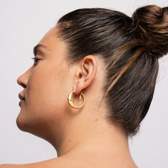 How we style our hoops: Made to wear solo or sweetly stacked, it’s your vibe, and we’re here for it. For multiple piercings, dress up your lobes with our studs and huggies. It’s not always about the ears, though -- complete the look with our beloved necklace sets. Gold Plate over Brass Nickel- and lead-free 30mm Trendy Internally Threaded Hoop Earrings For Everyday, Trendy Everyday Internally Threaded Hoop Earrings, Trendy Everyday Hoop Cartilage Earrings, Adjustable Single Plug Earring For Everyday Wear, Hypoallergenic Small Hoop Plug Earrings, Modern Internally Threaded Hoop Earrings For Everyday Wear, Everyday Single Hoop Plug Earring, Modern Internally Threaded Cartilage Earrings, Everyday Internally Threaded Hoop Cartilage Earrings