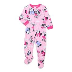 Sweet dreams and cozy comfort await with this Minnie Mouse One-Piece Sleeper Pajamas. This pajama blanket sleeper for toddlers features allover colorful prints of their favorite characters. The front, full-length zip is perfect for easy dressing and easy changes. This one-piece sleeper also has an enclosed, footed design for added coverage and warmth. Size: 2T.  Color: Pink.  Gender: female.  Age Group: toddler. Turtle Clothes, Pretty Pink Background, Minnie Mouse Character, Sleeper Pajamas, Blanket Sleeper, Mouse Character, Girl Pajamas, Newborn Clothing, The Sleeper