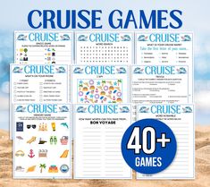 the printable cruise games are great for kids to play on the beach or in the water