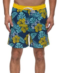 Here are the happiest shorts ever. Grab these and head out in REEF laid-back style and total comfort. These are made for all your water adventures. Imported Reactive all over print 4-way stretch Double side entry pockets and single rear flap pocket with stay put closure REEF woven label at left hem Elastic waistband with round draw cord and clear aglets Key bungee cord inside back pocket Blue Tropical Print Beachwear Shorts, Blue Tropical Shorts For Beach Season, Blue Hawaiian Shorts For Vacation, Blue Hawaiian Vacation Shorts, Hawaiian Style Bottoms With Built-in Shorts For Vacation, Blue Hawaiian Shorts For Beach Season, Bermuda Swim Trunks With Pockets For Vacation, Hawaiian Style Pool Shorts, Blue Tropical Swim Trunks