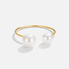 No matter the occasion, our stunning Durya Double Pearl Wrap Ring will steal the show. Beautifully designed to elevate any look, this ring is a must-have. 18K gold plated, copper Imitation pearl Adjustable Ring - fits ring size US 6-8 Hypoallergenic, lead & nickel free US/Canada Ring Size UK/AU Ring Size Inside Diameter (mm) 6 L 16.6mm 7 N 17.2mm 8 P 18.1mm If you aren't in LOVE with your purchase, please let us know within 30 days of receiving your item, and you'll receive a stress-free refund. Wrap Ring, Bubble Bag, Black Gift Boxes, Halloween Sale, Ring Fit, Wrap Rings, Adjustable Ring, Free Items, High Quality Jewelry