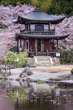 Kaju-ji Temple, Kyoto, Japan, Cherry blossom, 勧修寺, 京都 Kyoto Japan Cherry Blossom, Tokyo Temple, Kyoto Temple, Japanese Garden Landscape, Japan Temple, Japan Cherry Blossom