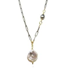 Baroque Pearl Necklace-Robindira Unsworth-Swag Designer Jewelry Silver Baroque Pearl Long Necklace, Silver Lariat Pearl Chain Necklace, Silver Baroque Pearl Briolette Necklace, Best Selling Jewelry, Women Necklaces, Baroque Pearl Necklace, Buy Necklace, Tahitian Pearls, Necklaces For Women