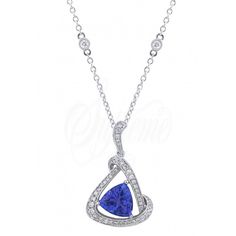 18k white gold pendant with one 1.48ct tanzanite & 0.25 tcw of diamonds White Gold Pendant, One 1, Ruby Ring, Pendant Set, Diamond Pendant, Gold Pendant, Jewelry Pieces, Unique Pieces