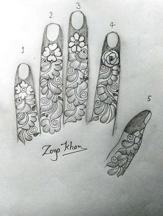 three different types of scissors with flowers on them and the words zong ohn written in