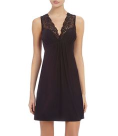 From Cinema Etoile&#x2C; the Slinky soft cup chemise features:   lace neckline and back yoke sleeveless soft cups polyester/spandex Imported. Sleeveless Lace Chemise With Built-in Bra, Lace Back Sleeveless Camisole, Fitted Sleeveless Lace Back Camisole, Fitted Sleeveless Camisole With Lace Back, Elegant Sleeveless Camisole With Lace Back, Sleeveless Chemise For Night Out, Coquette Sleeveless Chemise With Built-in Bra, Sleeveless Coquette Night Chemise, Coquette Sleeveless Night Chemise