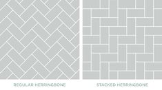 the same tile pattern is shown in two different colors and sizes, each with an individual color