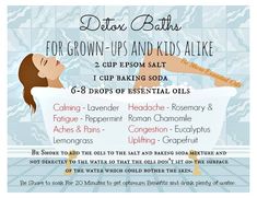 Bath Detox, Oils Essential, Bath Recipes, Detox Bath, Essential Oils Bath, Young Living Oils, Oil Uses, Bath Oils