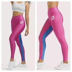 New W Tags $98 Women Small Color Hot Pink W Blue (Stock Color Red) These Peloton Show Up Leggings Keep You Comfortably Covered From Workout To Weekend In Light, Stretchy, Moisture-Wicking Fabric With A Movement-Friendly Design And Sporty Color-Blocking Detail. Made From Light, Stretchy, Moisture-Wicking Performance Fabric Flat Elastic Waistband Flatters Your Figure And Stays Put As You Move Color-Blocked Ribbed Side Detail Flatlock Seams Help Reduce Chafing Triangle Inseam Gusset For Full Range Pink Athleisure Leggings With 4-way Stretch, Pink Functional 4-way Stretch Leggings, Compressive Pink Sportswear Leggings, Pink 4-way Stretch Leggings, Pink Breathable Micro-elastic Leggings, Gym Yoga, Bike Run, Friendly Design, Active Wear Leggings