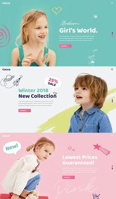 the website design for children's clothing store