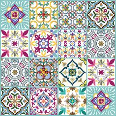 an assortment of colorful tile designs