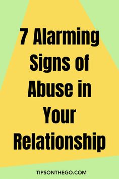 a triangle with the words 7 warning signs of abusive in your relationship