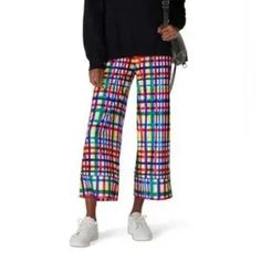 Nwt: Terez Multi Colored Wide Leg Pants Size Medium *Wide Leg Pants *High Rise *Wide Elastic Band *Pull On Style *Flowy, Smooth *Silk Like Feel *86% Polyester, 14% Spandex Approx. Measurements Waist 14" Inseam 25" Rise 11" Leg Opening 11" Colorful Windowpane Checks Add To The Kitsch Vibe Radiating Off These Wide-Leg Terez Pants! Super Fun And Stylish! About The Brand: Our Nyc Based Brand Was Founded To Spread Joy And Positivity In The World. We Make Ultra Comfortable Clothes And Our Designs Are Trendy Multicolor Straight Leg Wide Pants, Multicolor Casual Workwear Pants, Trendy Multicolor Pants For Workwear, Trendy Multicolor Pants For Work, Trendy Multicolor Workwear Pants, Multicolor Ankle-length Pants For Fall, Multicolor Wide-leg Pants For Fall, Multicolor Bottoms For Loungewear In Fall, Multicolor High-waisted Loungewear Pants