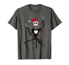 a t - shirt with a skeleton wearing a santa hat and holding a christmas ball