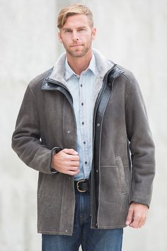 The Lucas is crafted of supreme Spanish Merino Shearling Sheepskin with a vintage finish for a coat that goes everywhere. Free shipping   returns. Coats For Men, Sheepskin Coat, Exclusive Collection, Mens Coats, Denim Button Up, Button Up Shirts, Men's Fashion, For Men, Free Shipping