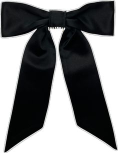 Chic Decorative Bow For Black Tie Events, Formal Black Ribbon Bow, Chic Evening Bow With Detachable Feature, Elegant Black Hair Accessories With Decorative Bow, Elegant Detachable Bow For Evening, Chic Black Tie Bow Tie With Satin Bow, Elegant Satin Bow Hair Accessories For Evening, Chic Evening Satin Bow Tie, Black Ribbon Bow For Evening