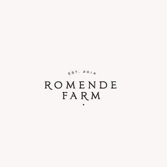 the logo for a farm that has been named as romade farm, which is located in