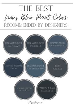 the best navy blue paint colors that are recommended by designers infographical graphic design