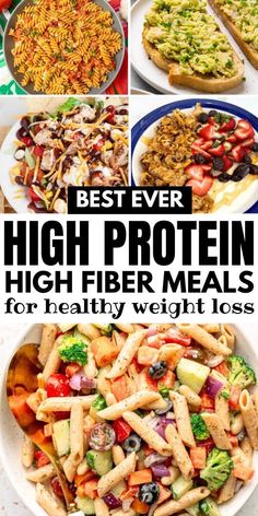 Boost your protein and fiber intake with these satisfying high protein high fiber meals. From low carb breakfast ideas to prep-friendly lunches, these recipes are perfect for fueling your day with nutrition and flavor. Healthy High Protein Diet, High Protein High Carb Meal Prep, Foods High In Protein And Fiber, Meals High In Fiber And Protein, High Protein Meals Glp1, Easy High Protein Meals Dinners Low Carb, Super High Protein Foods, Aldi Low Carb Meal Plan, High Protein High Fiber Low Carb Recipes