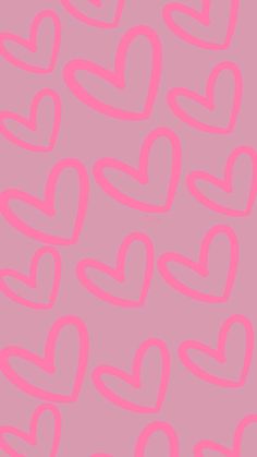 a pink background with hearts drawn on it