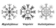 four different types of symbols in black and white