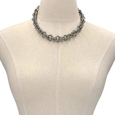 Heavy Thick Cable Chain Necklace COMPANION PIECE SKU: B17700 Sold Separately METAL: Stainless Steel APPROX SIZE: 18" Adjustable Length CLOSURE: Lobster Claw Clasp Gunmetal Chain Link Jewelry, Gunmetal Metal Necklace For Formal Occasions, Gunmetal Link Chain Necklace, Gunmetal Link Chain Necklaces, Silver Chain Necklace With Solid Link Construction, Silver Metal Cable Chain Necklace, Gunmetal Cable Chain Link Necklace, Metal Cable Chain Necklace, Stainless Steel Necklace With Cable Chain