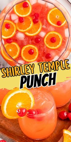 there is a punch with oranges and cherries in it