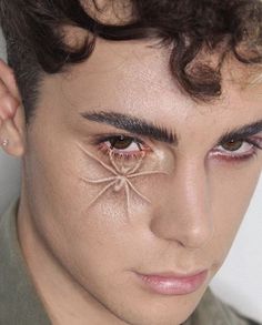 Spider Makeup, Mekap Mata, Optical Illusion Tattoo, Face Art Makeup, Male Makeup