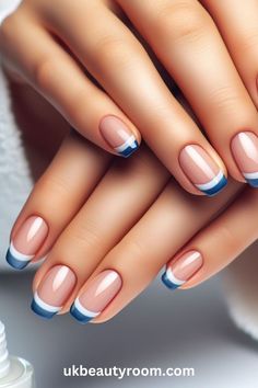 Blue is a popular color in nail art because it has many shades and looks great on all skin tones. This post lists 43 different blue nail designs that showcase the versatility of this color, from subtle pastel blues to vibrant royal blues, providing plenty of inspiration for your next manicure. Nail Art Ombre, Blue Nail Designs, Blue Nail, Summer Nails Colors, Fancy Nails, Chic Nails, Summer Nail, Short Acrylic Nails