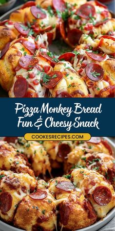 the pizza monkey bread is ready to be eaten