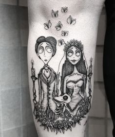 a woman and man sitting next to each other on the thigh