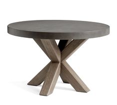 an image of a round table with cross legs on white background for use in interior design