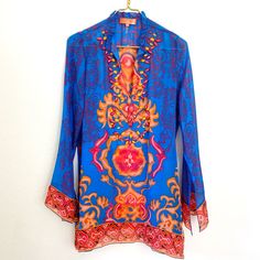 Reposhing This Item I Purchased From @Thehuntisreal. Loved It, But Ready To Rotate For Something New. Questions? Leave A Comment Below! Blue Orange, Something New, Tunic Tops, Cover Up, Color Blue, Womens Tops, Orange, Women Shopping, Blue