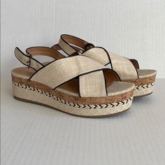 Limelight Wedge/Flat Form Style Sandals. New Without Tags. 2” Platform. Very Comfortable. Trendy Cream Wedge Sandals With Round Toe, Beige Wedge Sandals With Cork-bed Midsoles And Round Toe, Platform Espadrilles With Synthetic Material For Day Out, Platform Espadrilles Made Of Synthetic Materials For Day Out, Synthetic Platform Espadrilles For Day Out, Chic Open Toe Cream Espadrilles, Chic Cream Open Toe Espadrilles, Cream Synthetic Wedge Sandals With Cushioned Footbed, Cream Wedge Sandals With Cushioned Footbed