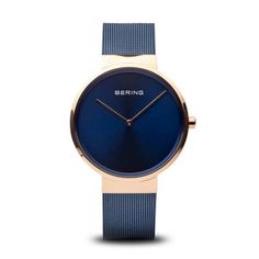 BERING® Classic Watch - polished rose gold | black | calfskin leather - 10540-567 Modern Rose Gold Watches, Modern Rose Gold Watch With Analog Display, Modern Rose Gold Watch Accessories With Subdials, Modern Rose Gold Watches With Subdials, Slim Watches, Titanium Watches, Ice Watch, Rose Gold Case, Unisex Watches