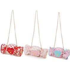 Indulge your sweet tooth with our Candy-Shaped Lolita Handbags. These kawaii handbags are sure to make a statement and add a playful touch to any outfit. Perfect for the whimsical fashionista who wants to stand out! Kawaii Handbags, Dot Candy, Candy Design, Kawaii Games, Dots Candy, Kawaii Bags, Kawaii Backpack, Kawaii Pens, Kawaii Panda