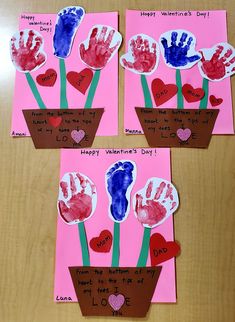 valentine's day cards made with handprints