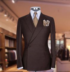 Dive into the world of bespoke suiting and transform your look with a custom suit, perfectly crafted to your unique measurements. Brown Suit With Button Closure And Suit Collar, Brown Suits With Button Closure And Suit Collar, Brown Long Sleeve Double Breasted Suit For Business Casual, Brown Single Button Long Sleeve Suit, Brown Long Sleeve Business Sets, Brown Long Sleeve Suits With Button Closure, Brown Double-breasted Suit With Buttons, Business Sets With Buttons And Long Sleeves, Brown Long Sleeve Suit With Buttons