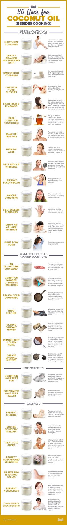 30 Uses for Coconut Oil (Besides Cooking) Uses For Coconut Oil, Obličejové Masky, Săpunuri Handmade, Diy Kosmetik, Beauty Remedies