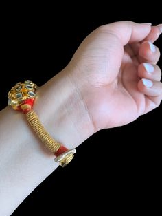 Kundan ponchi or bracelet One pair fits size 2.2&2.4 Made using Kundan and 22 carat gold plating l Kundan Cutdana Bangle For Diwali, Festive Kundan Faceted Beads, Kundan Meenakari Bangle, Traditional Meenakari Gold-plated Bracelets, Red Meenakari Kundan Bangle, 22 Carat Gold, Silver Jewelry Earrings, Silver Jewelry Pendant, Jewelry Design Necklace