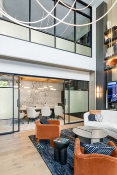 a living room filled with furniture and a flat screen tv