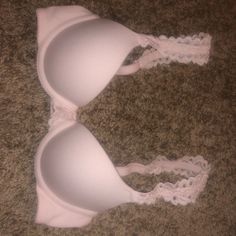 Light Pink Push Up Bra. Lace On The Straps. 30a Bra, Aerie Bras, Pink Lace Bra, Halter Bra, Padded Bralette, Blue Bra, Nude Bra, Bra Lace, Unlined Bra