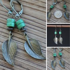 Bohemian Leaf-shaped Jewelry With Ear Wire, Bohemian Leaf-shaped Metal Earrings, Bohemian Nickel-free Leaf-shaped Earrings, Bohemian Leaf-shaped Metal Jewelry, Fall Earrings, Fall Jewelry, Fort Collins, Earrings Boho, Etsy Shipping