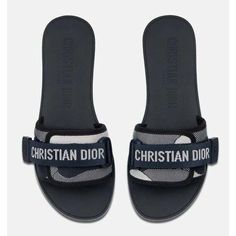 Christian Dior Dio(R)Evolution Dway Blue Rubber Logo Slide Mule Flat Sandal 37 ********** Christian Dior ********** Brand: Christian Dior Size: 37 (Know Your Dior Size) Name: Dio(R)Evolution Color: 85b Deep Blue & Grey Style: Flat Slide Material: Rubber / Neoprene The Dio(R)Evolution Slide Is A Key Piece For Relaxed And Effortless Style That Portrays Classic Dior Design Elements Featuring A 'Christian Dior' Signature On Its Deep Blue And Light Gray Nylon Strap And A New 'Dior' Buckle, The Slide Dior Brand, Classic Dior, Lucky Symbols, Grey Style, Mule Flat, Grey Fashion, Deep Blue, Flat Sandals, Mule