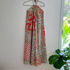 Zara Bohemian Style Halter Maxi Dress Nwot- Never Been Worn Size Small Halter Tie Neck Low Back Multi Colored Pattern With Primary Colors Of Red, Seafoam And Yellow 100% Polyester Very Loose Flowy Fit Gorgeous Summer Dress Gorgeous Summer Dresses, Ribbed Maxi Dress, Black Knit Dress, Halter Maxi Dress, Halter Maxi, Maxi Shirt Dress, Halter Maxi Dresses, Boho Maxi, Tie Neck